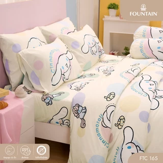 Fountain FTC165 การ์ตูน Cinnamoroll ลิขสิทธิ์แท้ Sanrio สัมผัสนุ่มลื่น ชุดเครื่องนอนฟาวน์เทน ผ้าปูที่นอน ผ้านวม