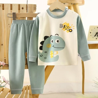 BEAR BABY ชุดนอนแขนยาว ขายาว เสื้อผ้าเด็ก ชุดนอนกันหนาว ผ้าcotton อายุ6เดือน-5ปี