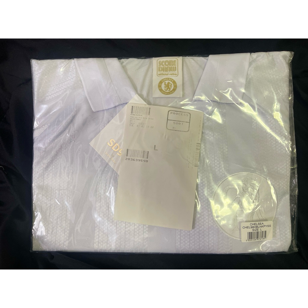 (เสื้อบอลแท้) Chelsea 1998 Black Out Shirt ( WHITE )