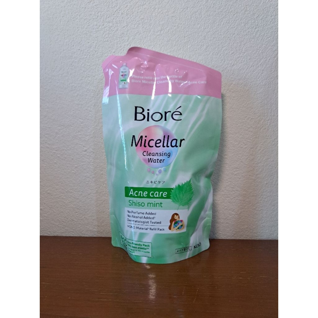 บิโอเร ไมเซล่า วอร์เตอร์ สูตร แอคเน่ แคร์  330 มล. (ถุงเติม) Biore Micella Cleansing Water Acne Care