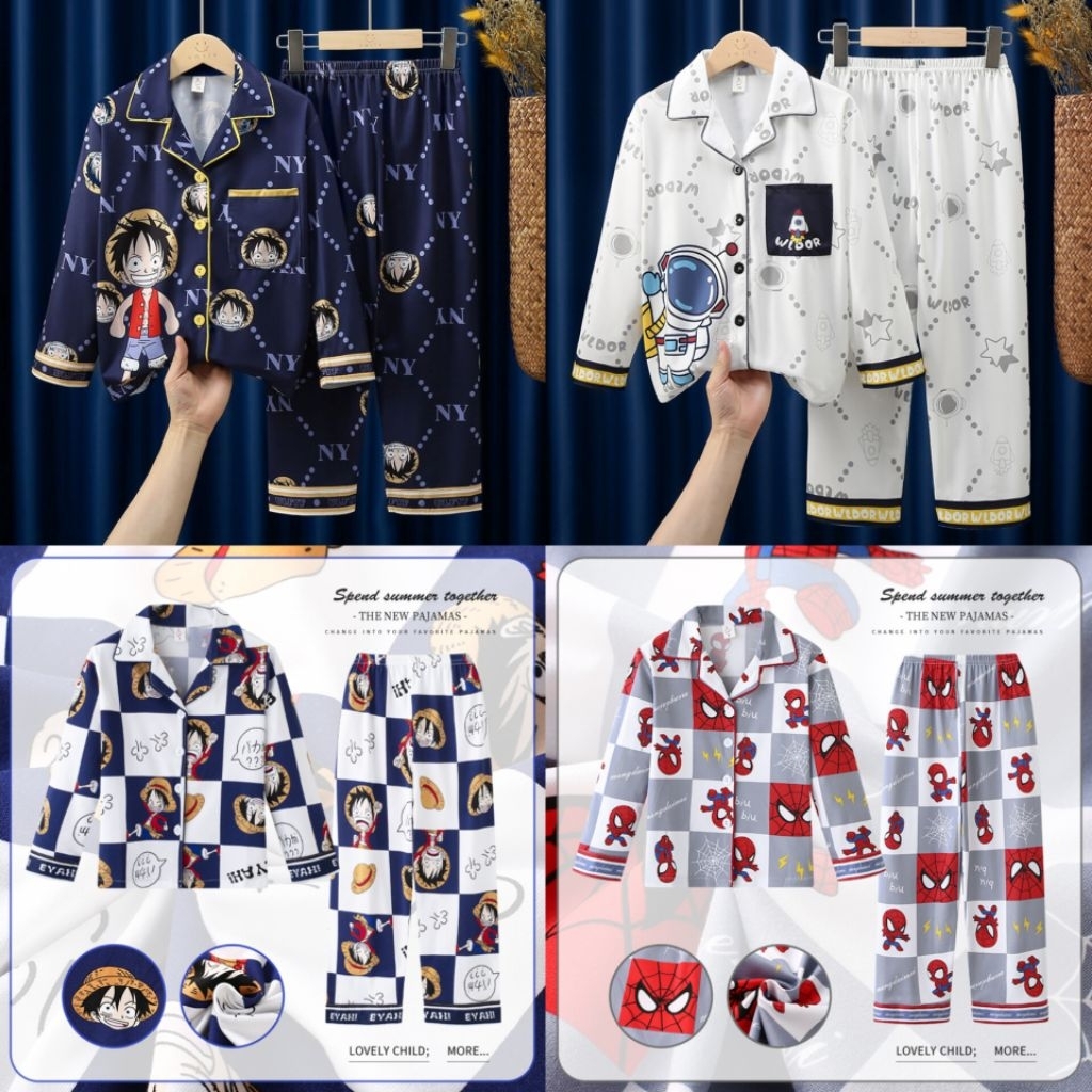 🔥มีส่งด่วน🔥ชุดนอนเด็ก 95-170 ซม. มีไซส์เล็ก-ใหญ่ XL ผ้านิ่ม ลายชัด เย็น ใส่สบาย ชุดนอนเด็กผู้ชาย