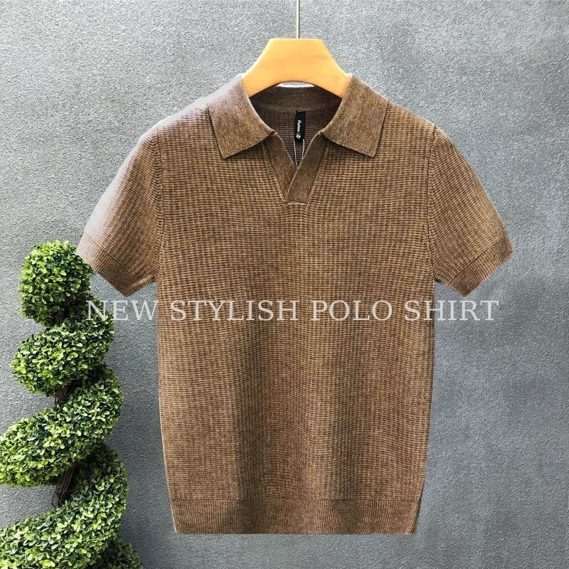 เสื้อโปโลแขนสั้นสำหรับผู้ชาย ดีไซน์ทันสมัย ​​ใช้งานได้หลากหลาย สไตล์พื้นฐาน มีให้เลือกหลายสี【COD】