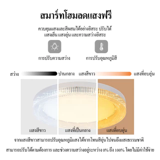 โคมไฟเพดาน LED 24W หลอดไฟ E27 ปรับแสงได้ 3สี เปลี่ยนง่าย ไม่ต้องใช้รีโมท กันฝุ่น กันยุง ประหยัดไฟ ถนอมสายตา VANTREES แท้