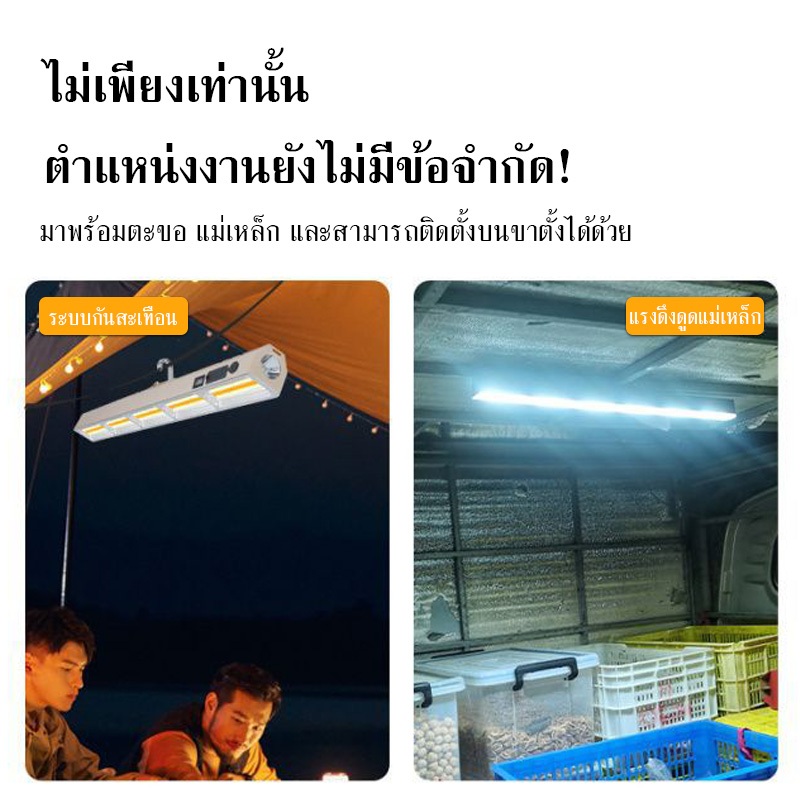 【JuMei】ไฟฉุกเฉินแบบชาร์จไฟได้ ไฟ LED แม่เหล็กสำหรับตั้งแคมป์กลางแจ้ง อายุการใช้งานแบตเตอรี่ที่ยาวนานเป็นพิเศษ เหมาะสำหรั - รูปที่ 4