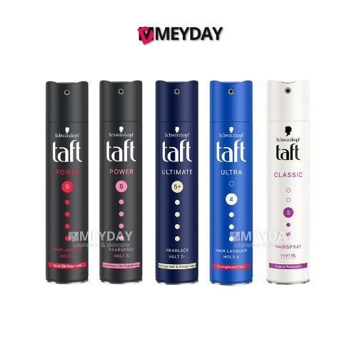Schwarzkopf TAFT Power / Ultimate / Ultra / Classic Spray ชวาร์สคอฟ ทัฟท์ แฮร์ สเปรย์จัดเเต่งทรงผม 250ml.