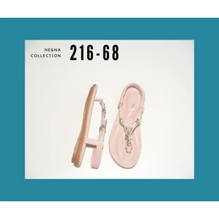 รองเท้าเเฟชั่นผู้หญิงเเบบเเตะส้นเเบนสายรัดส้นเท้า No. 216-68 NE&NA Collection Shoes