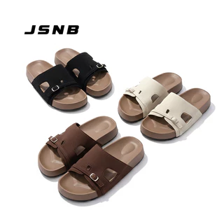 JSNB รองเท้าแตะแฟชั่น พื้นหนาซัพพอร์ตเท้า แต่งอะไหล่เข็มขัดสุดชิค แมทช์ง่ายกับทุกชุด Minimal Look [LN11890]