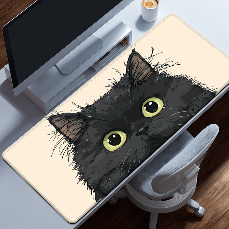 [พร้อมส่ง] แผ่นรองเมาส์ลายน้องแมว Tan Cat Mouse Pad งานเย็บขอบ ขนาด 80x30x0.3 ซม. (หนา 3 มม.) Biangels ราคา ถูกที่สุด ดีลบีเคเค แกลเลอรีภาพที่ 3