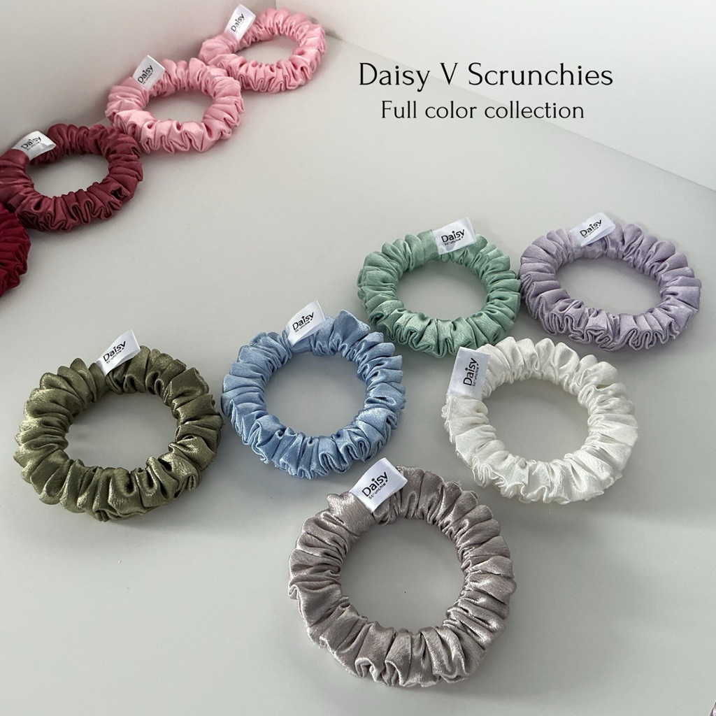ยางรัดผม • Daisy v scrunchies • satin full color collection • S size • หลากหลายสี ราคา ถูกที่สุด ดีลบีเคเค แกลเลอรีภาพที่ 2