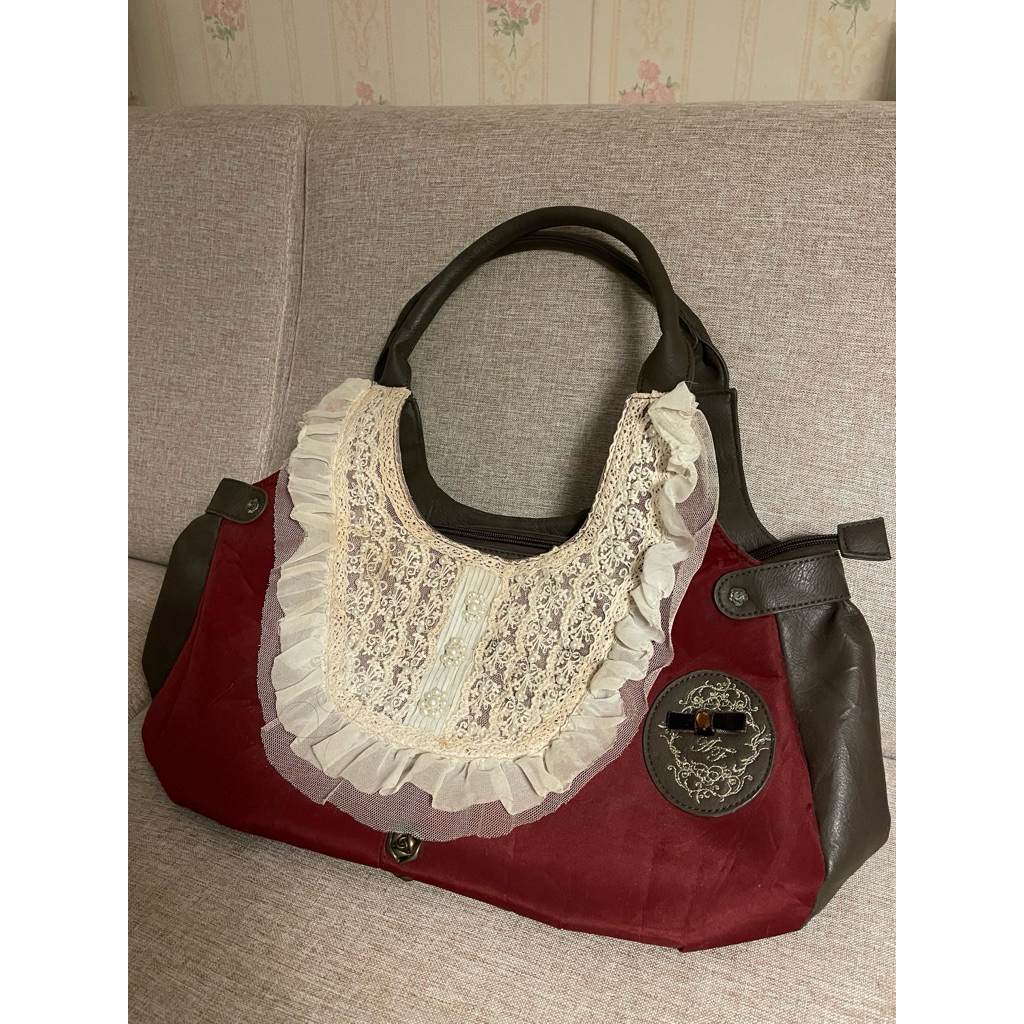 กระเป๋า Axes femme , กระเป๋าลาย polka dot มือสอง