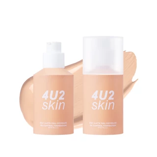 รองพื้น ปกปิด 4U2 STAY MATTE FULL COVERAGE OIL CONTROL FOUNDATION SPF50 PA+++ รองพื้นขวดส้ม รองพื้น4u2 ปกปิดรอยสิว