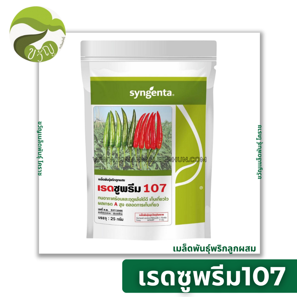 เมล็ดพันธุ์ พริก ลูกผสม เรดซูพรีม 107 สินค้าใหม่ พันธุ์ใหม่