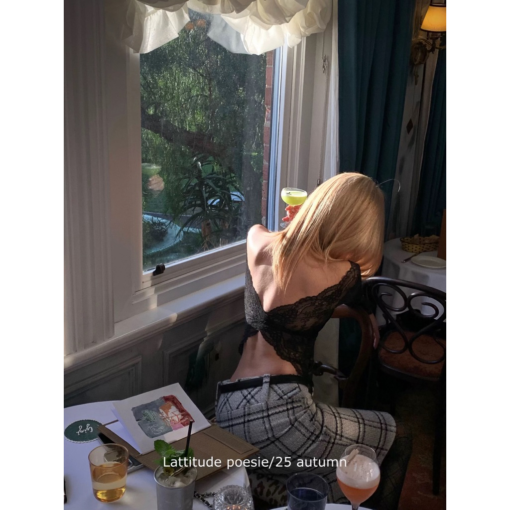 78 Studio – Twist lace top เสื้อลูกไม้ซีทรู ราคา ถูกที่สุด ดีลบีเคเค แกลเลอรีภาพที่ 3