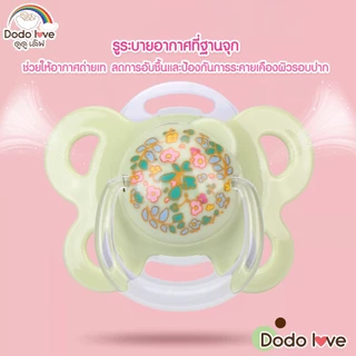 Dodolove จุกนมหลอกพร้อมฝาปิด ทรงหัวแบน เซ็ต 2 ชิ้น (คละสี) ยางซิลิโคน ทรงหัวแบน น้ำหนักเบา
