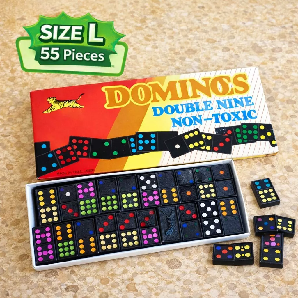 โดมิโน่ Domino เกมส์โดมิโน่ เกมส์เศรษฐี ของเล่นเสริมทักษะโดมิโน Domino 55 ชิ้น ของเล่นเพื่อกิจกรรมในครอบครัว 21237 #