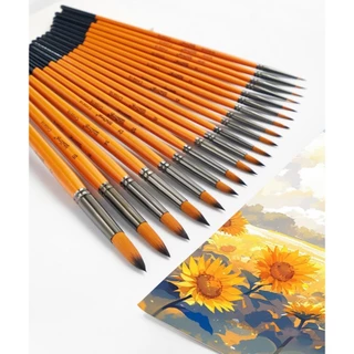 (พร้อมส่ง) พู่กันขนไนล่อน สำหรับระบายสี สีน้ำ สีน้ำมัน สีอะคริลิค