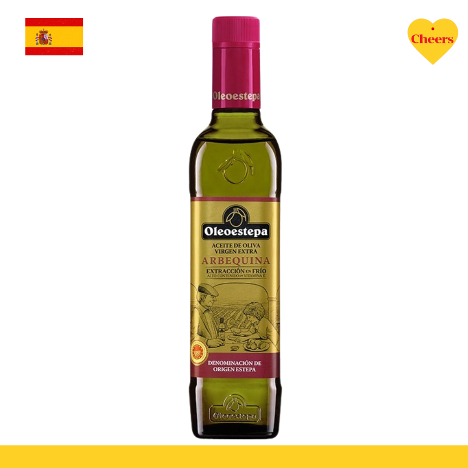 Extra Virgin Olive Oil Oleoestepa Arbequina l น้ำมันมะกอกเอ็กซ์ตร้าเวอร์จิน โอเลโอเอสเทป้า สายพันธุ์อาร์เบคิน่า 500 ml.