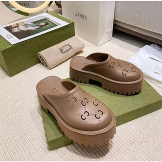 Size 35-45 รองเท้าผู้หญิงเปิดส้นGGส้นตึก เท้าอวบใส่ได้สบาย ส้นสูง 5.5cm.