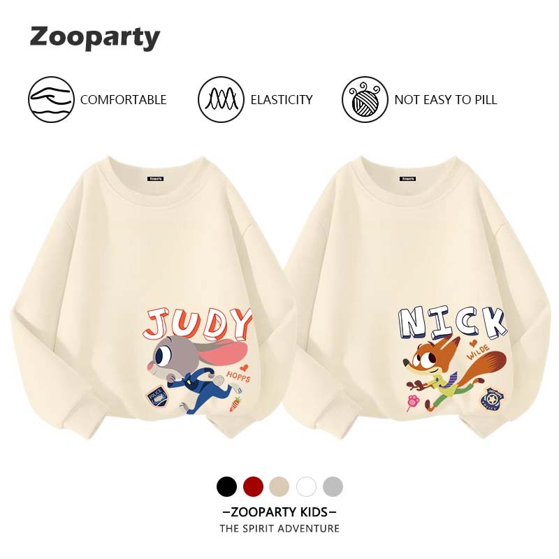 เด็กเสื้อ Zootopia2 ลายพิมพ์การ์ตูนน่ารัก โอเวอร์ไซซ์ ผ้าหนาดีใส่สบาย ไซส์ เด็ก 3-13 ขวบ(พร้อมส่ง)