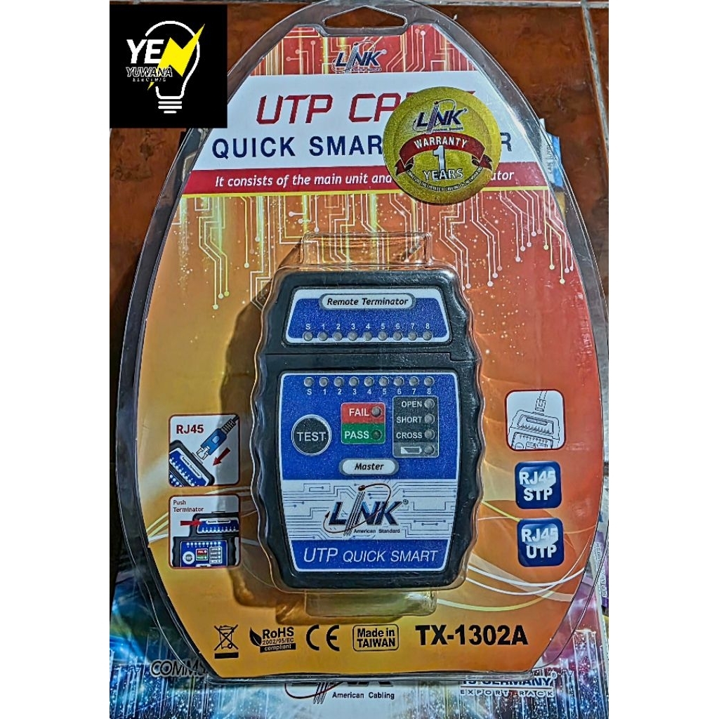 LINK เครื่องทดสอบสายLAN UTP CABLE QUICK SMART TESTER TX-1302A ของแท้100%