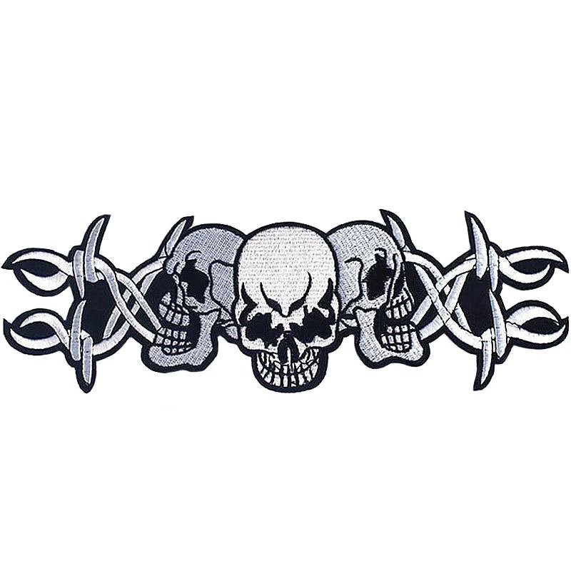 อาร์มปัก แผ่นรีดติดเสื้อ กระโหลก Skull Chopper MC Embroidered Iron on Jacket Vest Coat DIY