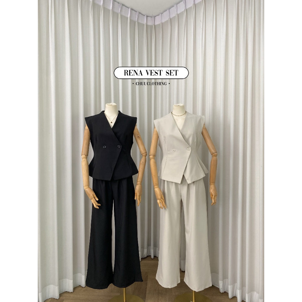 Chuuclothing Rena vest set [พร้อมส่ง] เก็บโค้ดหน้ากิจกรรม