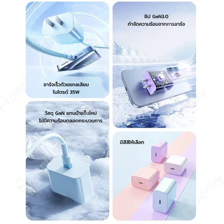 ชุดชาร์จเร็ว PD 35W(สำหรับ 6～16pro max) หัวชาร์จ Macaron+ สายชาร์จ การรับประกัน 1ปี
