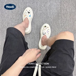 Tawii. รองเท้าแตะ EVA สำหรับผู้ชาย น้ำหนักเบา นุ่มระบายอากาศ หนา 5 เซนติเมตร แฟชั่นสไตล์กลางแจ้ง