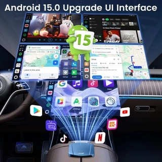 CarlinKit 2025 ใหม่ Android 15 Tbox-Ultra 8GB+128GB CarPlay Ai Box Wireless CarPlay Android Auto รองรับ Netflix YouTube