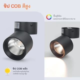 【จัดส่งวันนี้】โคมไฟเพดาน ดาวน์ไลท์ ติดลอย โคมไฟดาวน์ไลท์ พับได้ หมุนได้ 360 องศา LED Spot Light สปอตไลท์พับหมุนได้