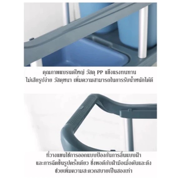 รถเข็นเก็บจาน รถเข็นอาหารอเนกประสงค์ 3ชั้นพร้อมถาด รูปที่ 6
