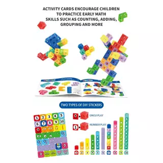 ชุดคณิตศาตร์ตัวต่อลูกบาศก์ 100 ชิ้น Linking Cubes