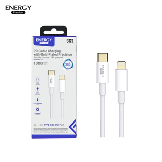 Energy สายชาร์จเร็ว PD 30w 3.0A/30W (TC to LN) (TC to TC) พอร์ตสีทอง สาย PVC เส้นกลม รุ่น SG3