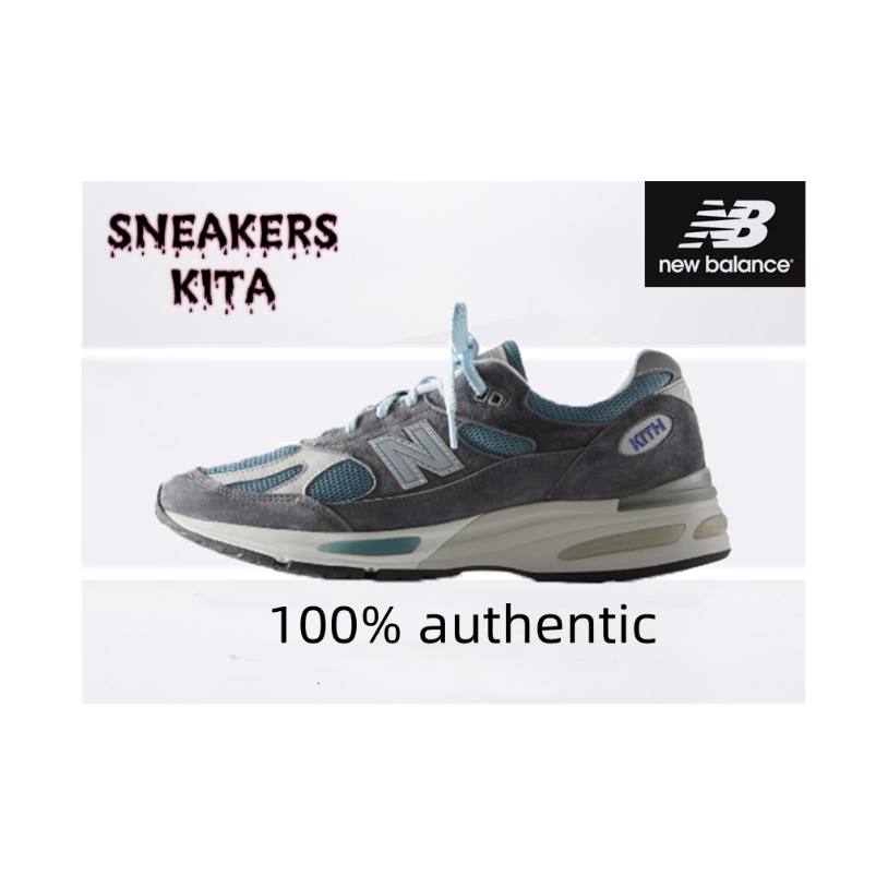 KITH x New Balance NB 991 V2 "Steel Blue" low cut gray blue ของแท้ 100 %