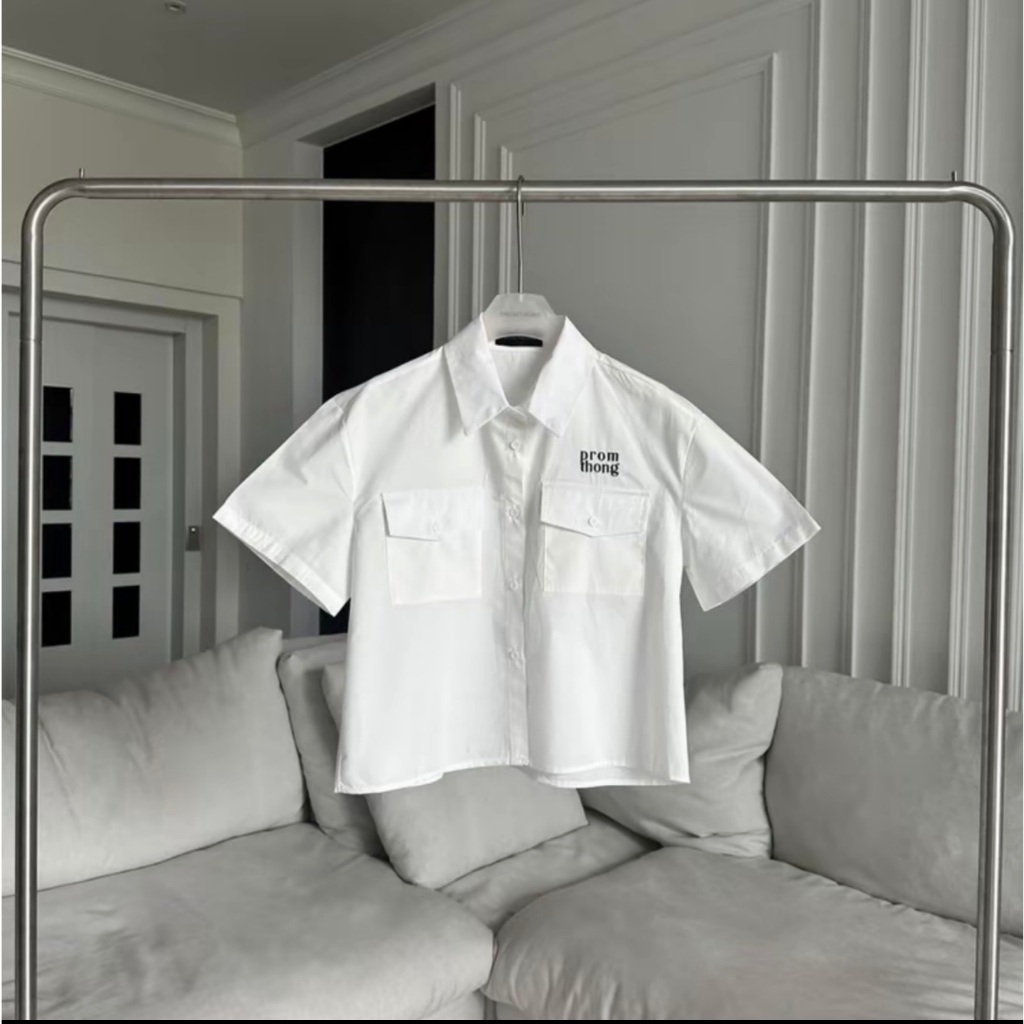(ส่งต่อ) งานป้าย Promthong Short Sleeve Shirt ปัก Promthong