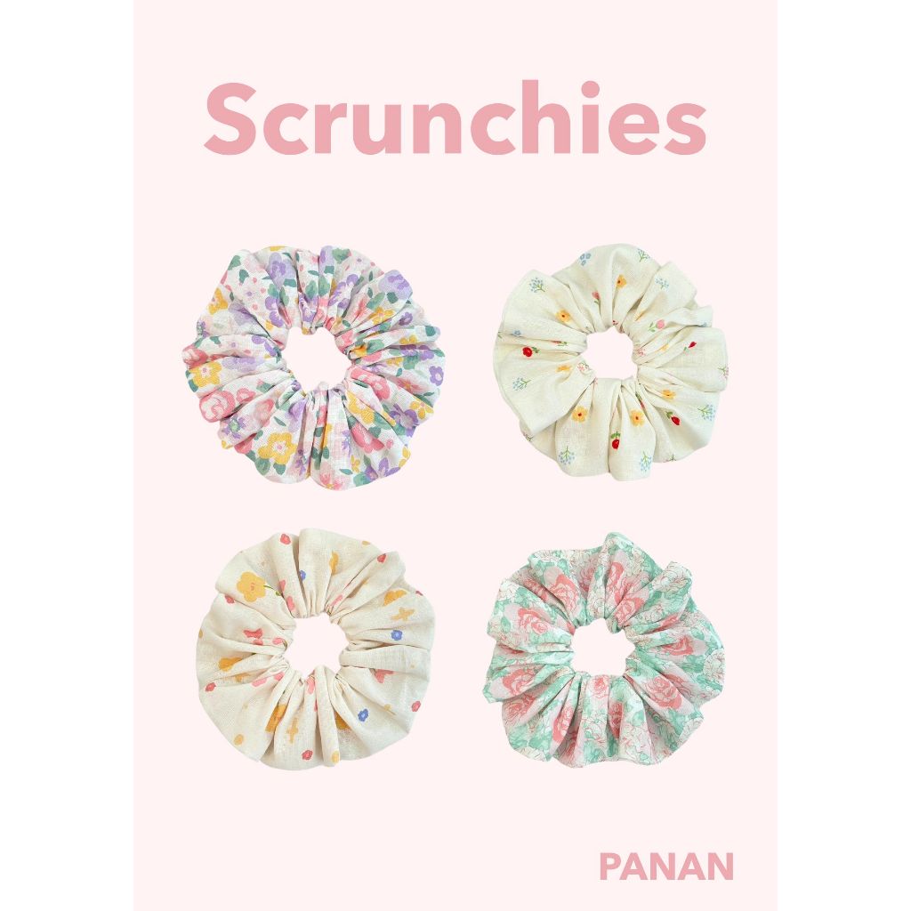 ♡ Scrunchies ♡ - ยางรัดผม ลายน้องหมี กระต่าย ดอกไม้น่ารักๆ ♡ 🐰🪴🧸