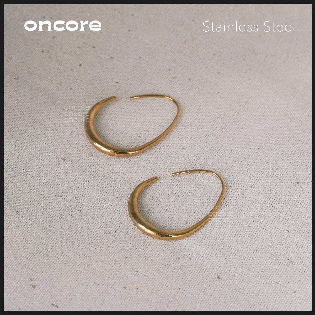 Oncore | ต่างหูสแตนเลส - รุ่น Stella ต่างหูห่วง มีดีเทล ใส่ออกงานได้ (Nickel-Safe)