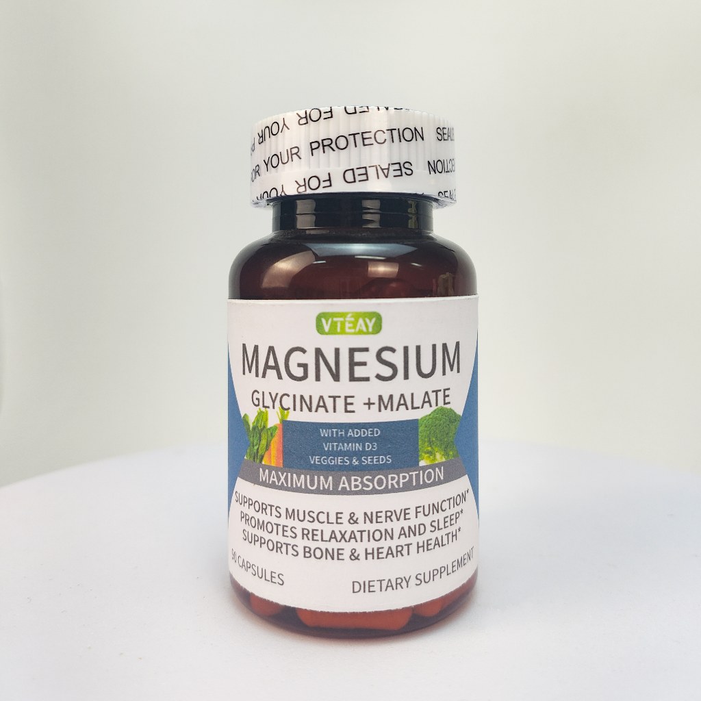 VTEAY Magnesium Glycinate+Malate Vitamin D3 แมกนีเซียม แคปซูล วิตามินสำหรับผู้ใหญ่ 90Pcs - รูปที่ 5