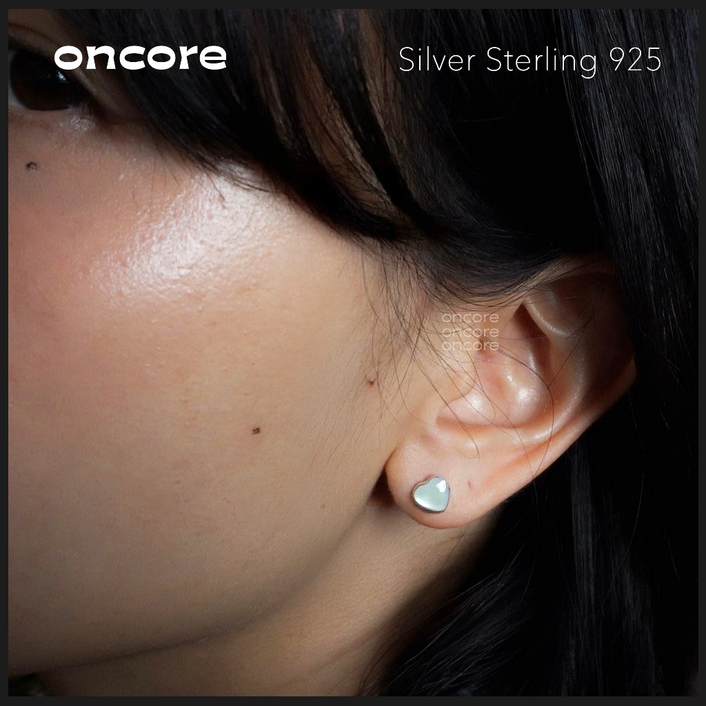 Oncore | ต่างหูเงินแท้ 925 - ต่างหูรูปหัวใจ Heart Earrings (Nickel Free)