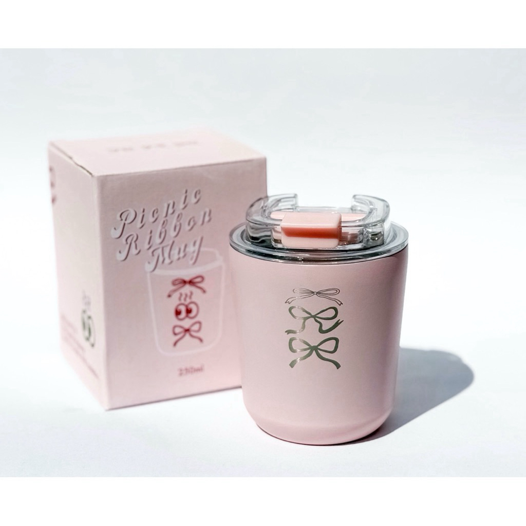 แก้ว Good Cha ลายริบบิ้น(New in pack)