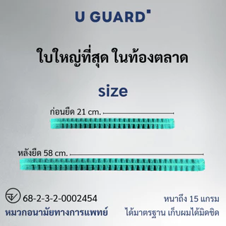 U GUARD MOB CAP หมวกคลุมผม สีเขียว 22 นิ้ว หมวกตัวหนอน ใบใหญ่ ไม่รัดศรีษะ 100 ชิ้น By Med Wholesale