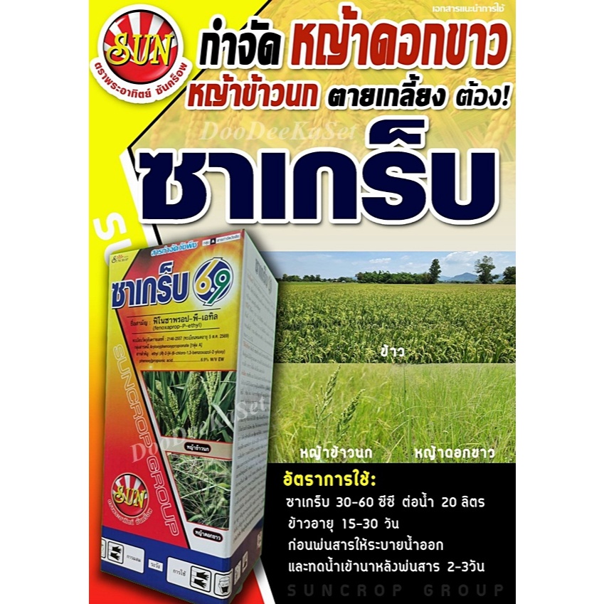 ชาเกร็บ69 ฟีโนซาพรอป-พีเอทิล6.9% เกรด A กำจัดวัชพืชใบแคบในนาข้าว 10-30 วัน เช่นหญ้าข้าวนก หญ้าลิเก หญ้าแดง หญ้ากระดูกไก่