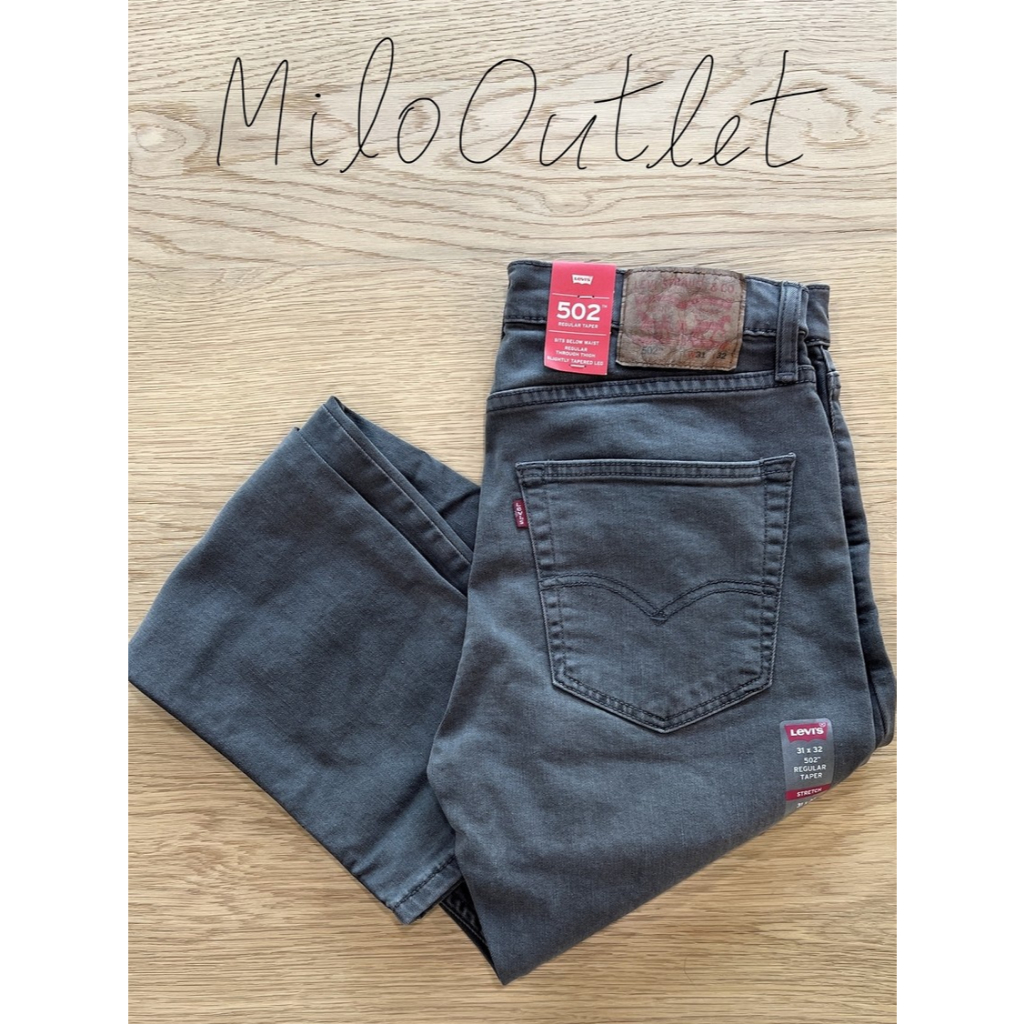 กางเกงยีนส์ Levi's 502 Regular Taper สีเทา ของแท้ 100%