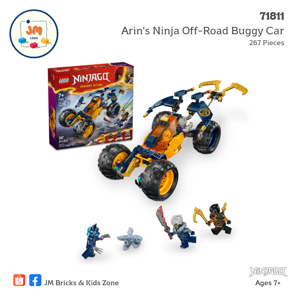 LEGO Ninjago 71811 Arin's Ninja Off-Road Buggy Car (267 Pieces) สำหรับเด็กอายุ 7 ปีขึ้นไป