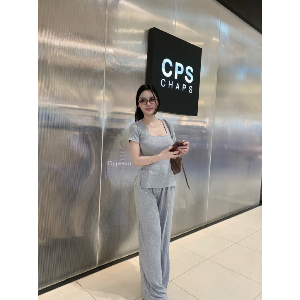 #Tippawan Setคอเหลี่ยมแขนสั้น มาพร้อมกางเกงขายาว เป็นBasicชิวชุดเดียวจบจ้า เนื้อผ้านุ่มๆ งานดีมาก - รูปที่ 6