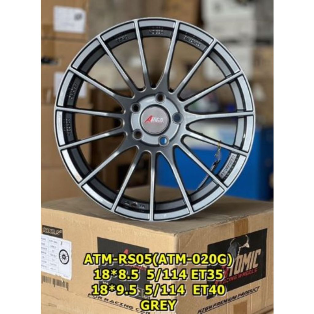 ล้อ ขอบ18x8.5-9.5 5H114 ET35-40 สีเทา