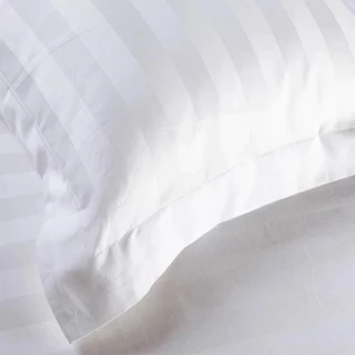 ปลอกหมอนโรงแรมลายริ้ว ปลอกหมอน โรงแรม ลายริ้ว ลายเรียบ ขนาดมาตรฐาน cotton100% ทนทาน ซักได้บ่อย 48 x 74ซม.
