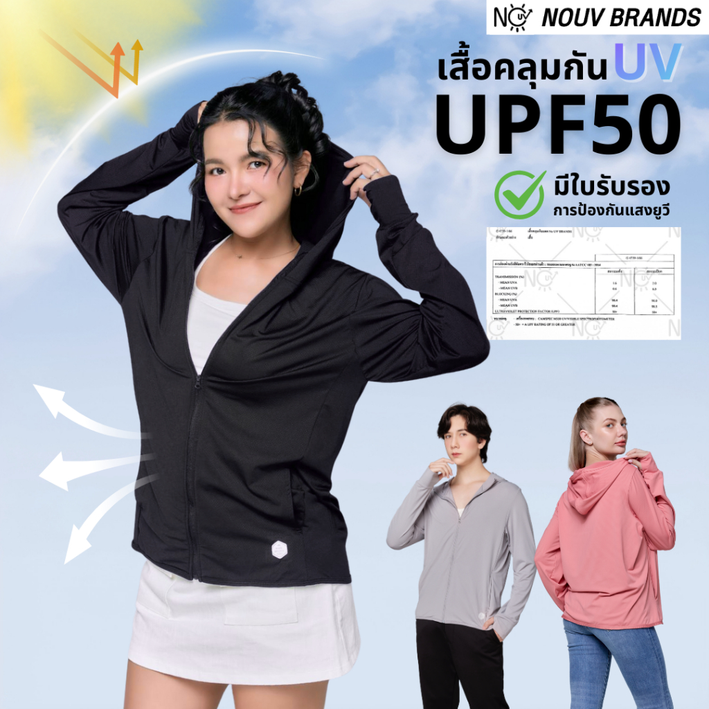 เสื้อคลุมกันแดด กันแสงแดด UV UPF50 NOUV BRANDS เสื้อฮู้ด by ซ้อบรีม sapaichina