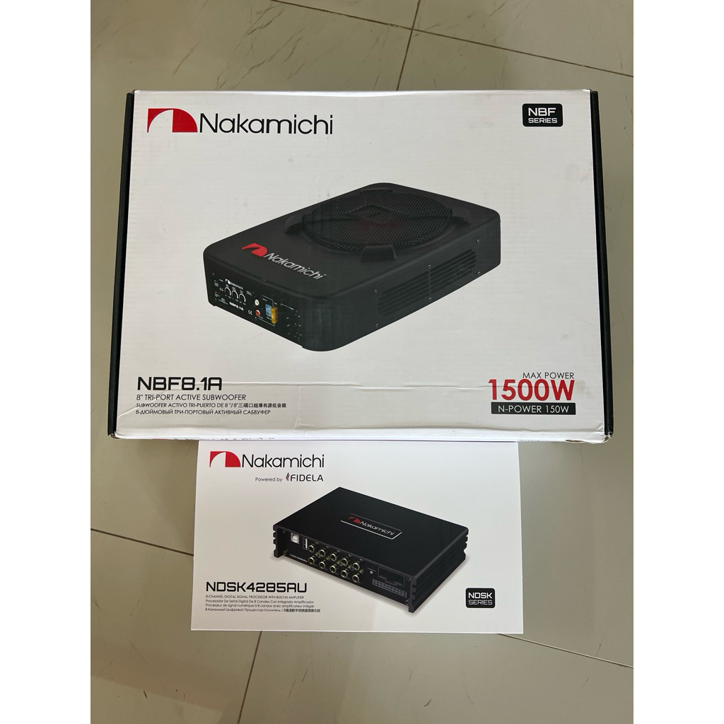 ชุดละ 8839บาท 8“ Subbox NAKAMICHI 1ตัว DSP NAKAMICHI 1ตัว ลำโพงติดรถยนต์