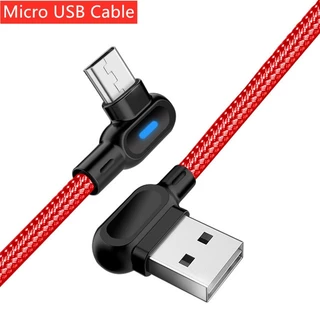สายชาร์จ สายชาร์จเร็ว Micro USB สายชาร์จ Type C/Micro USB/IP Cable สายชาร์จ 90องศา ยาว1M/2M